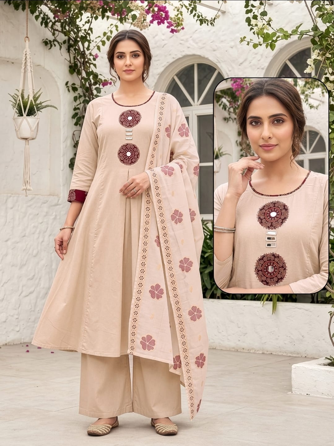 Premium Beige Anarkali
